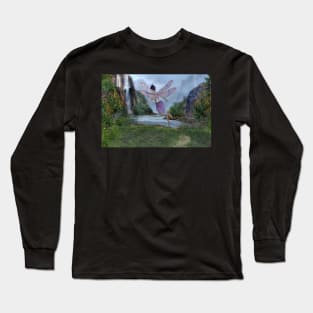 Fantasy Elf at the water fall Long Sleeve T-Shirt